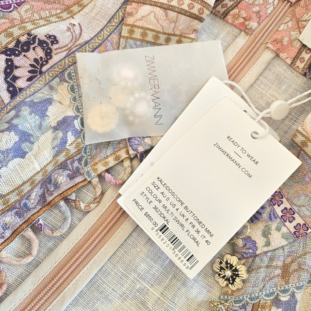 Zimmermann Pastel Patchwork Long Sleeve Dress - Picture 9 of 13